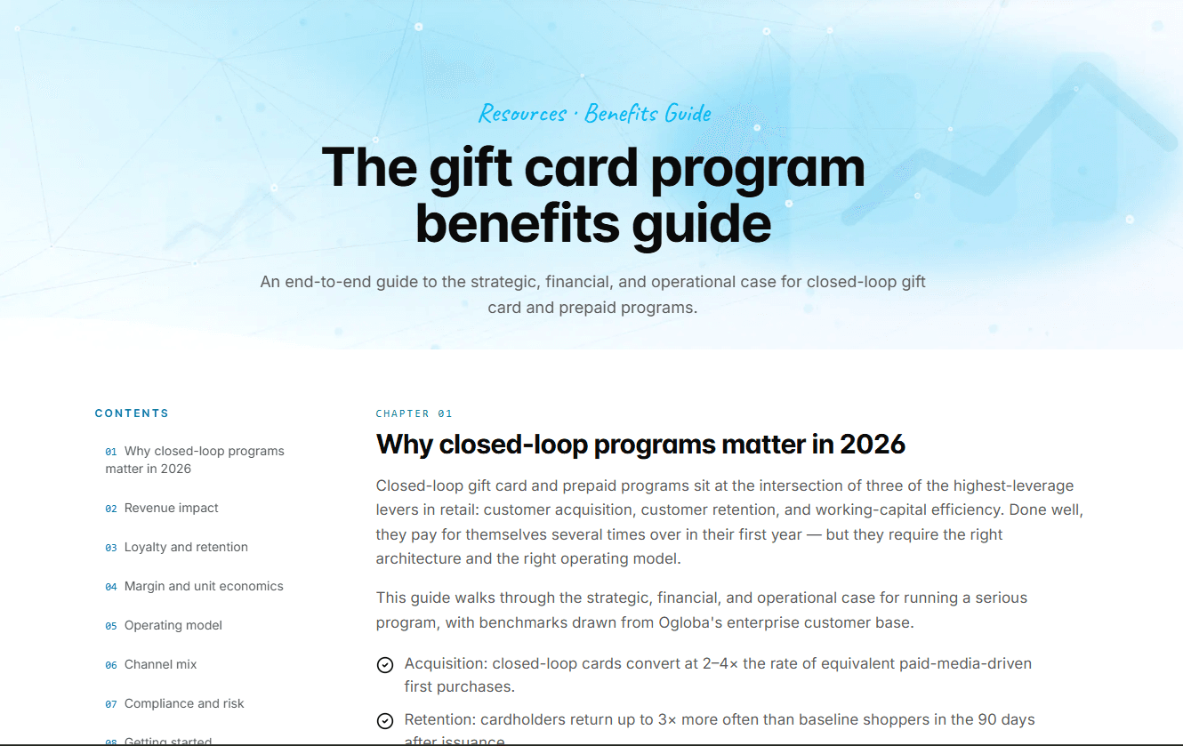 Benefits guide with a large hero, chapter contents and long-form article text